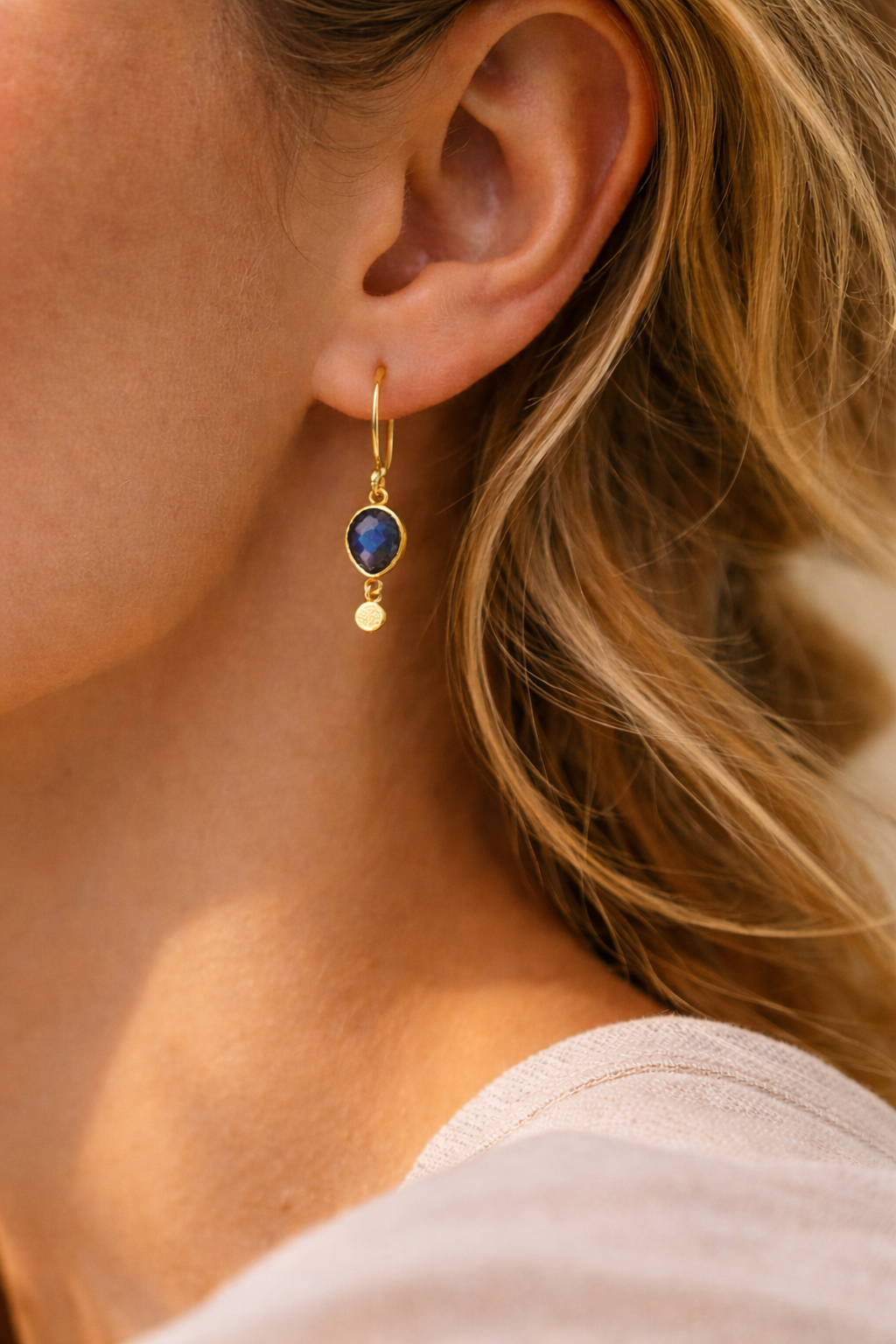 Boucles d’oreilles Mini Goutte – Labradorite