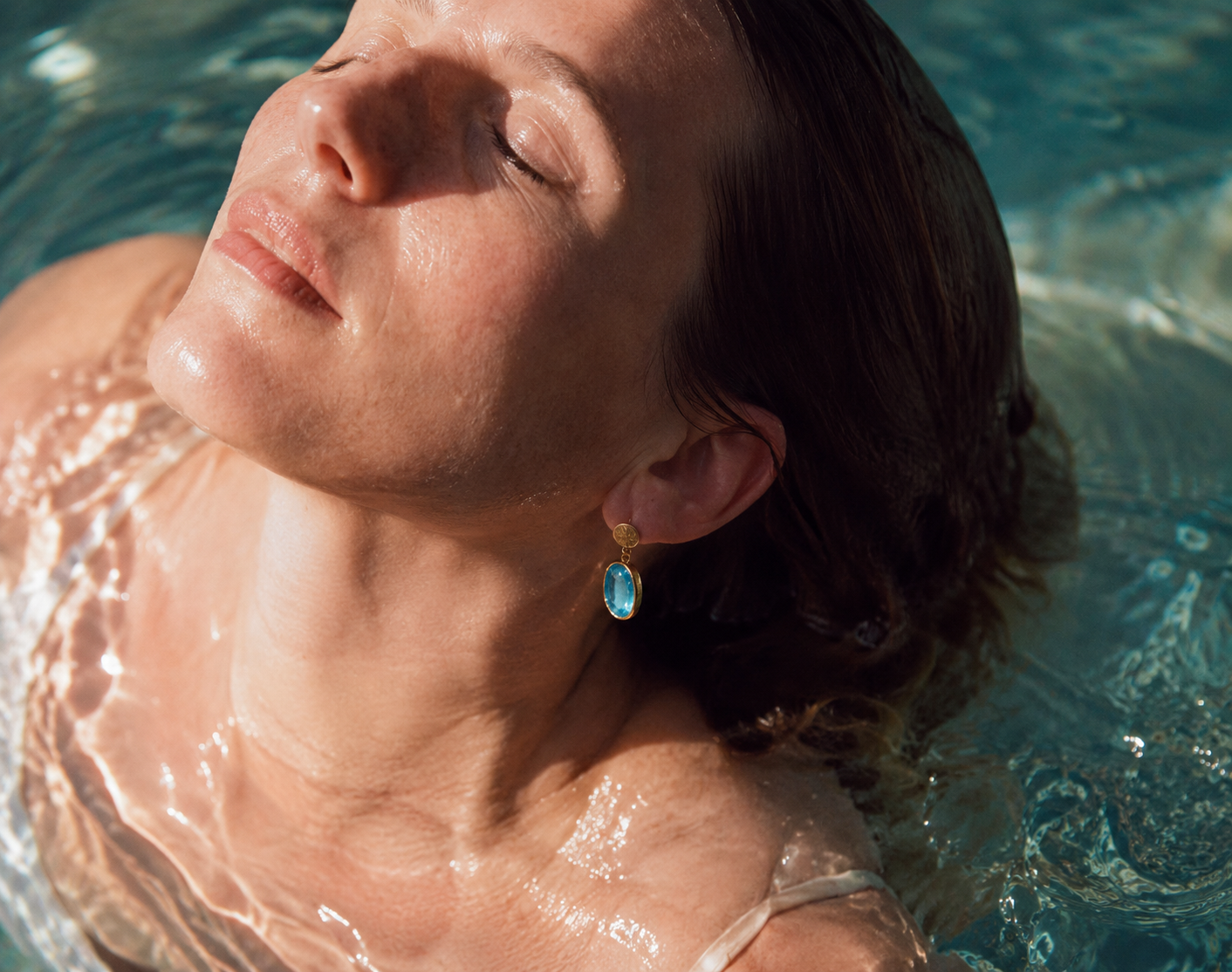 Boucles d'oreilles Aphrodite - Topaze bleu