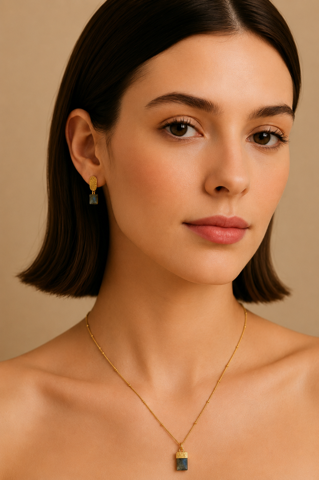 Boucles d'oreilles Lys - Labradorite