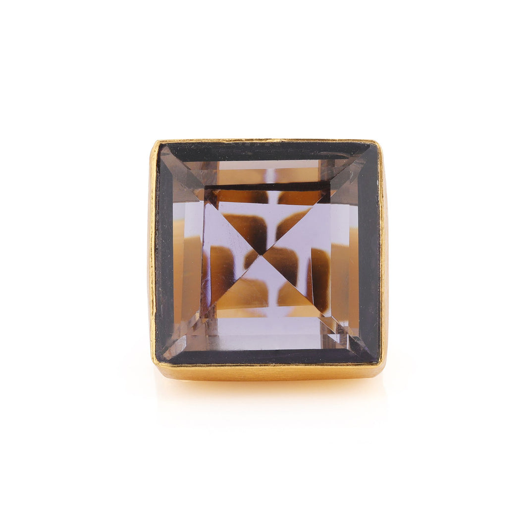 CUBE IOLITE RING