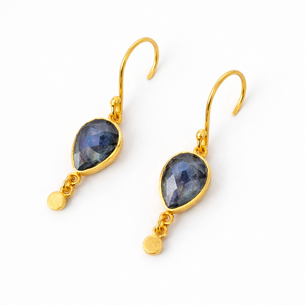 Boucles d’oreilles Mini Goutte – Labradorite