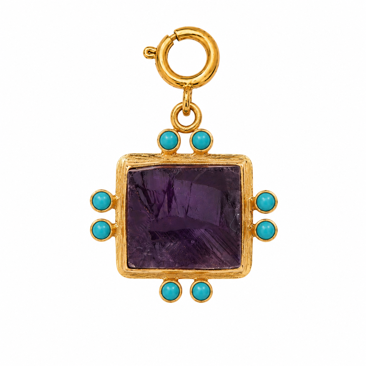 Charm Améthyste & Turquoises