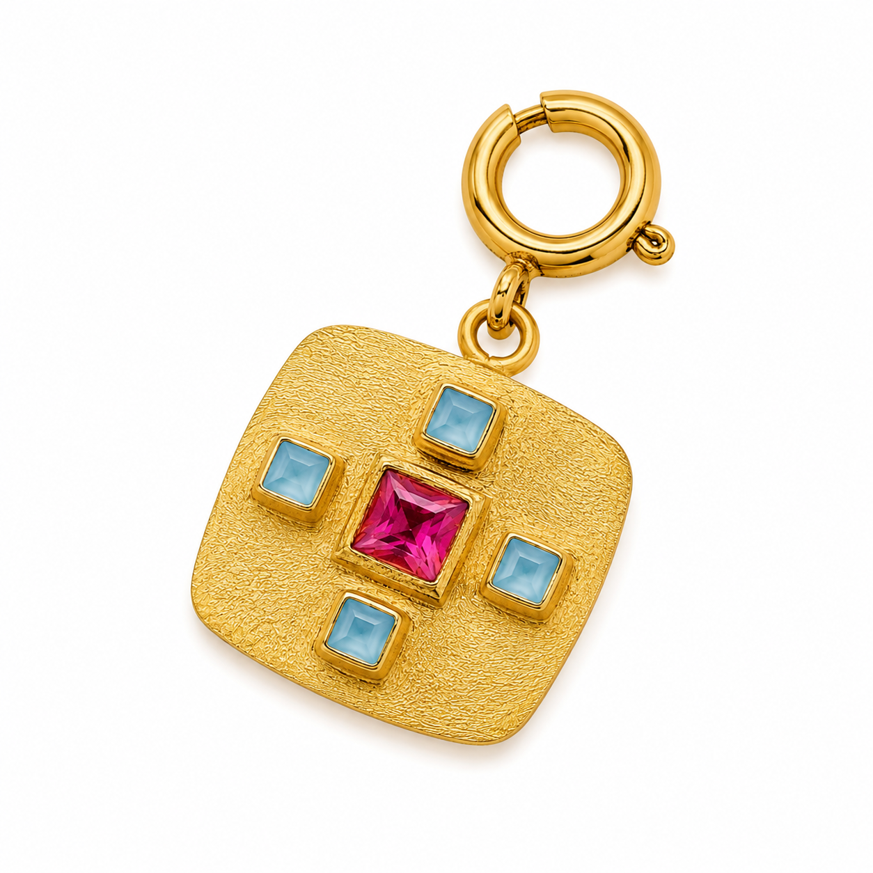 Charm Byzantium - Tourmaline & Calcedoines bleue