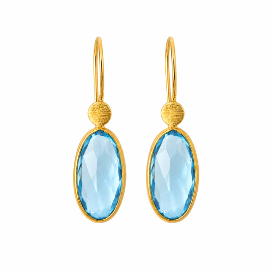 Boucles d'oreilles Aphrodite - Topaze bleu