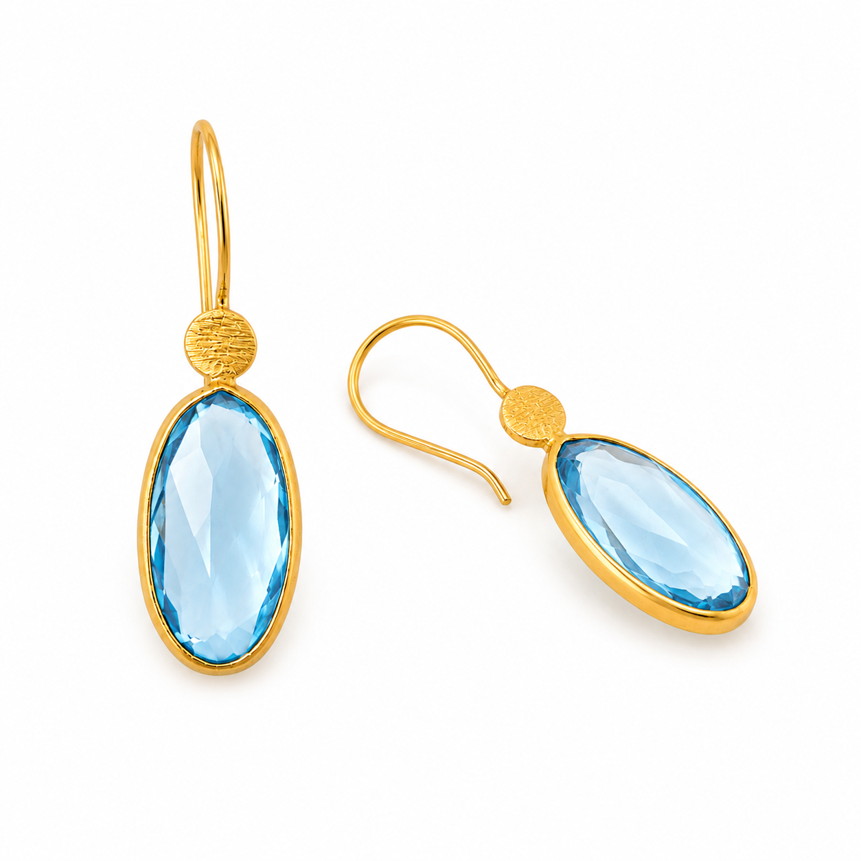 Boucles d'oreilles Aphrodite - Topaze bleu