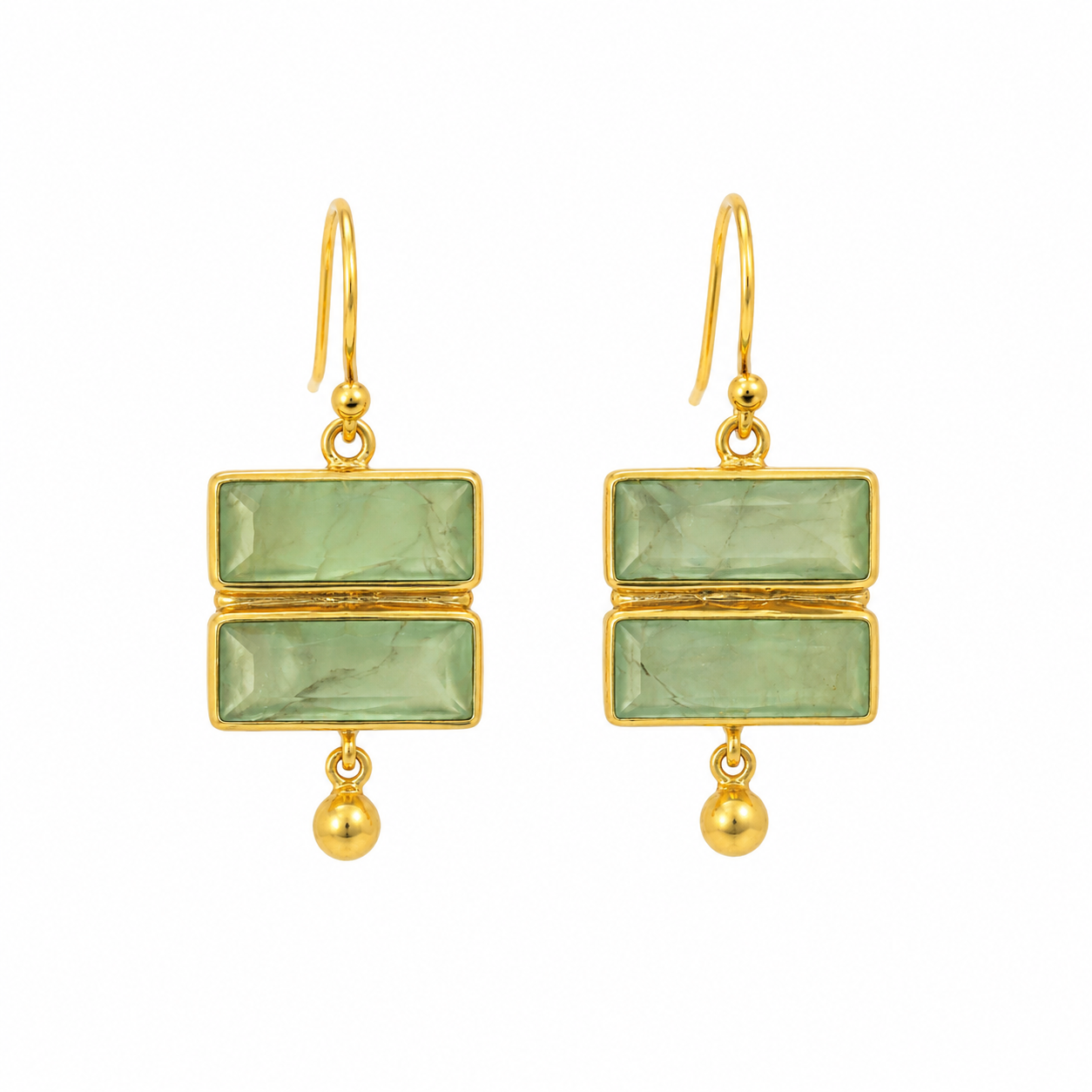 Boucles d'oreilles Selene- Prehnite