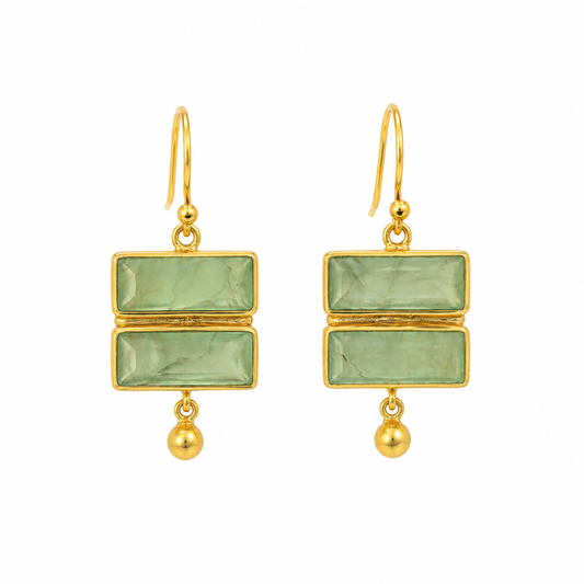 Boucles d'oreilles Selene- Prehnite