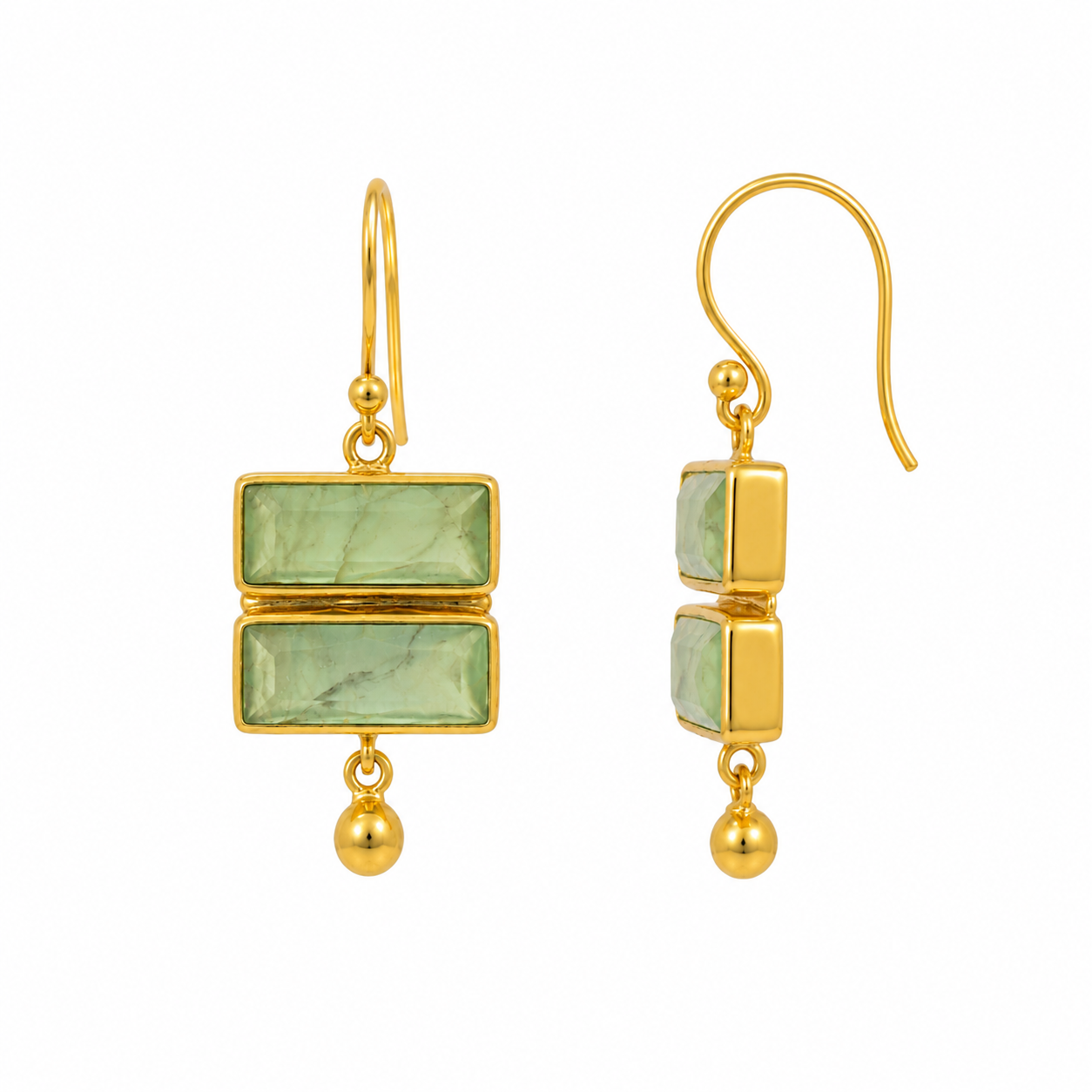 Boucles d'oreilles Selene- Prehnite