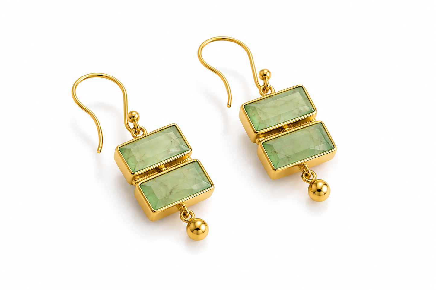 Boucles d'oreilles Selene- Prehnite