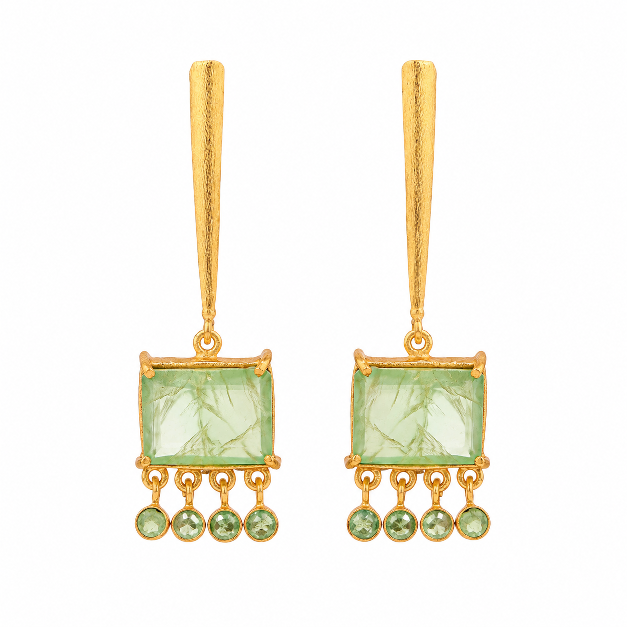 Boucles d’oreilles Nymphéa -Préhnite