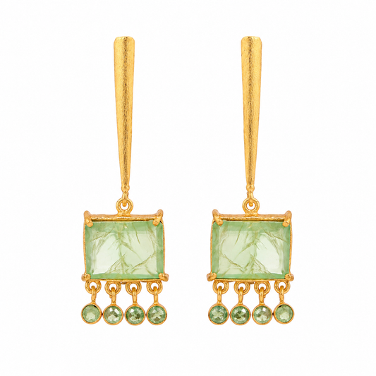 Boucles d’oreilles Nymphéa -Préhnite