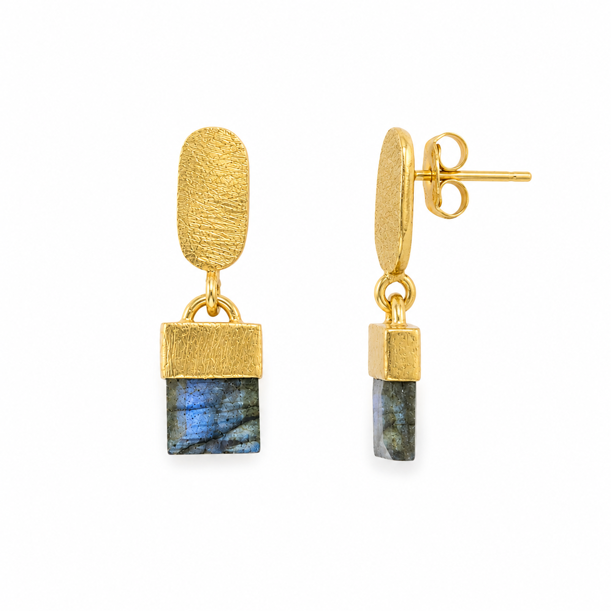 Boucles d'oreilles Lys - Labradorite