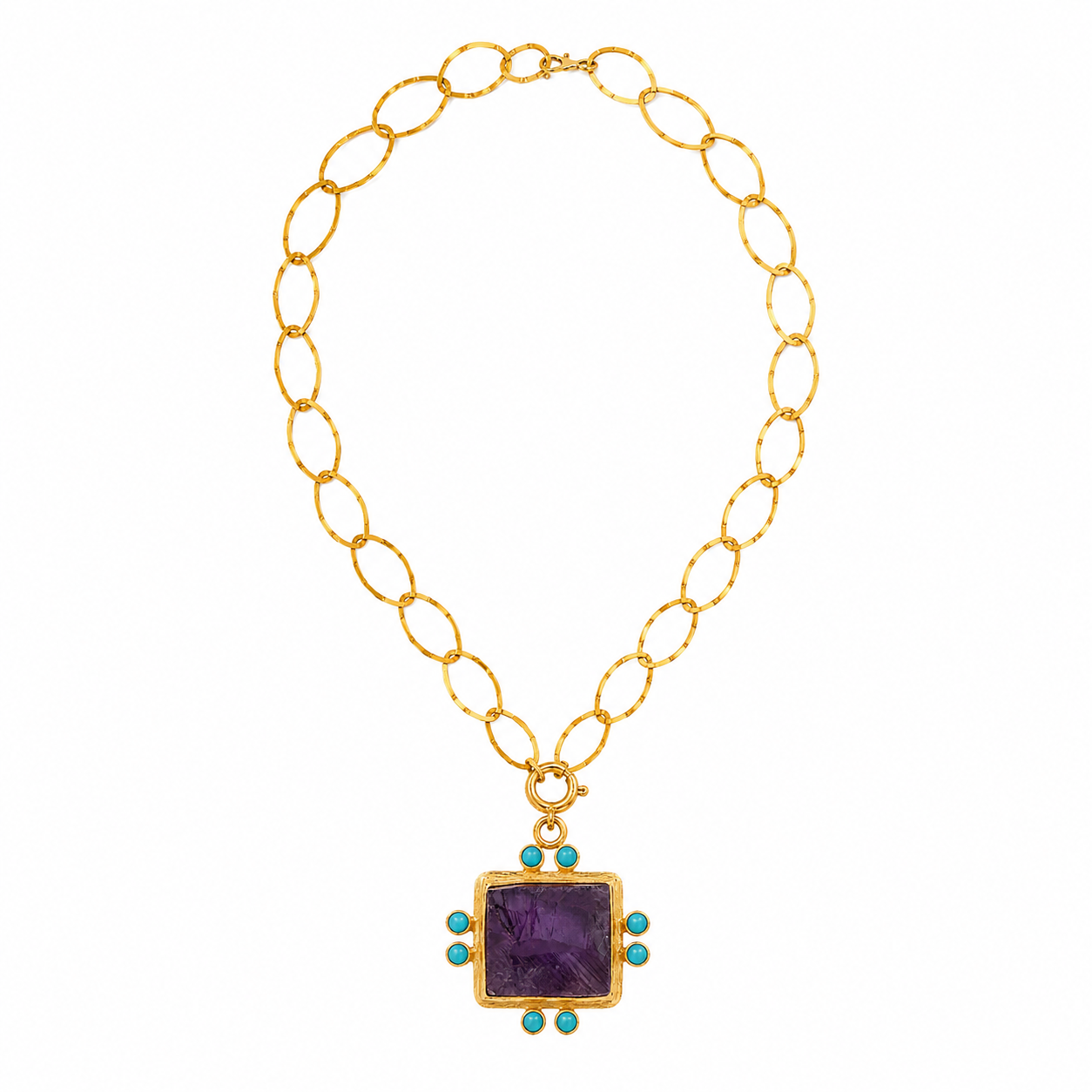 Charm Améthyste & Turquoises