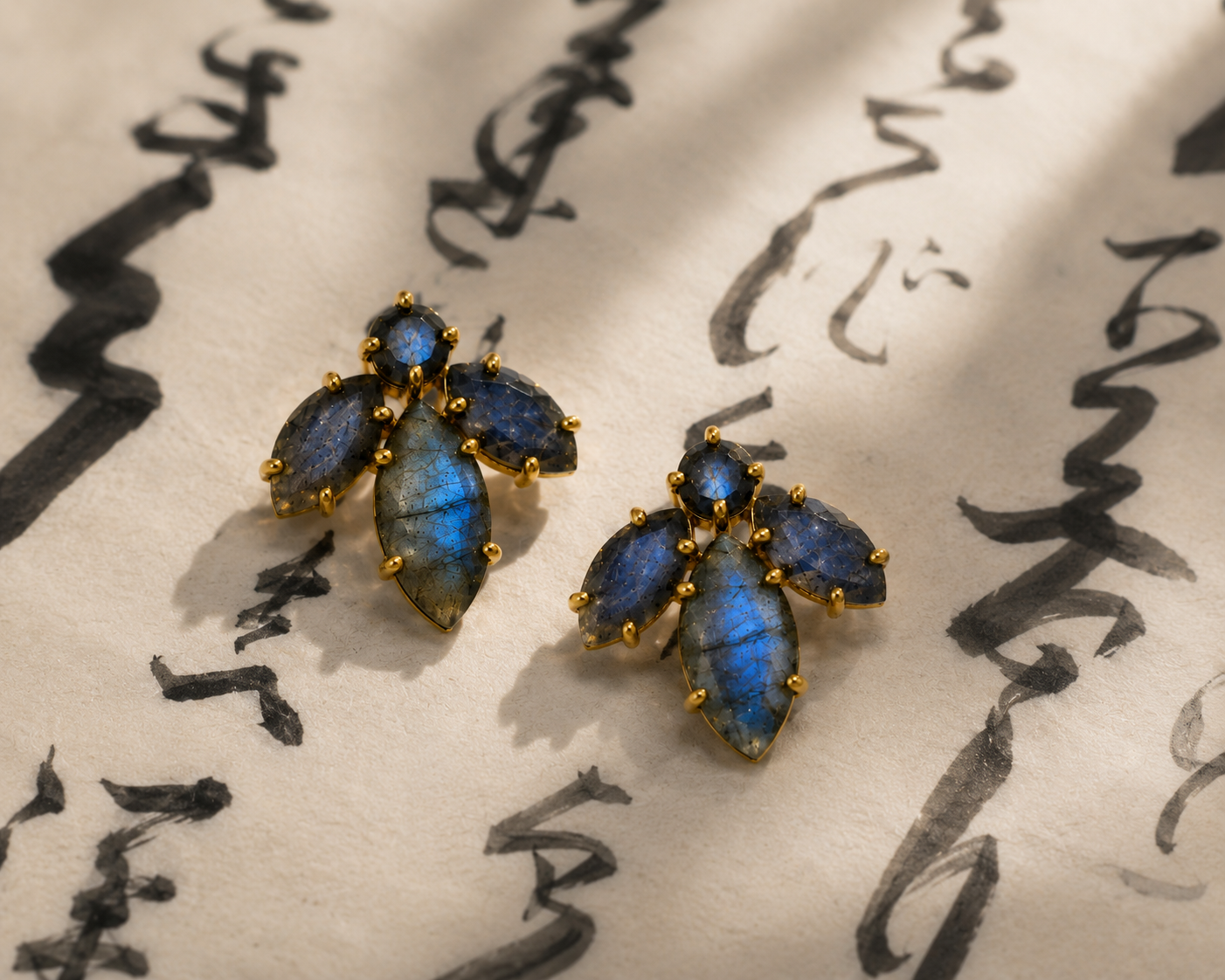 boucles d'oreilles Néréide - Labradorite