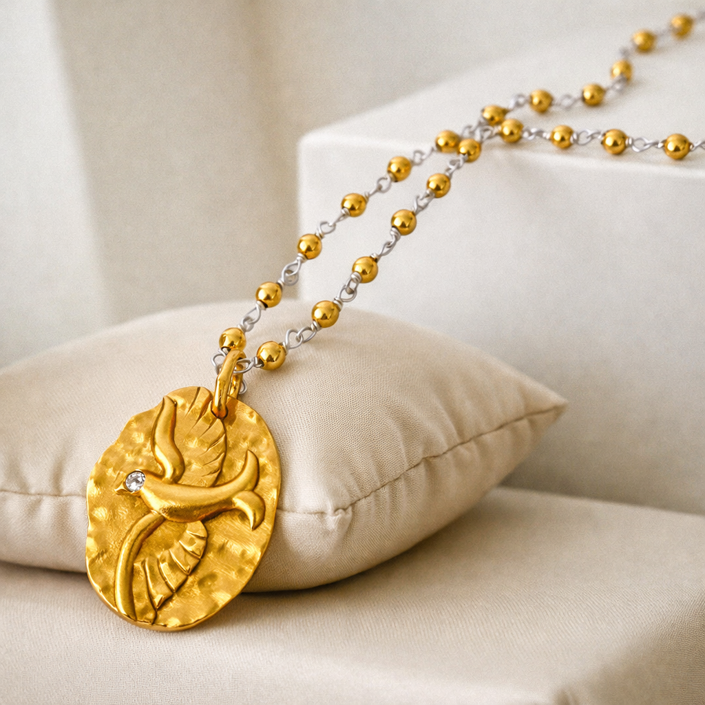 Collier Colombe – Zircone blanche