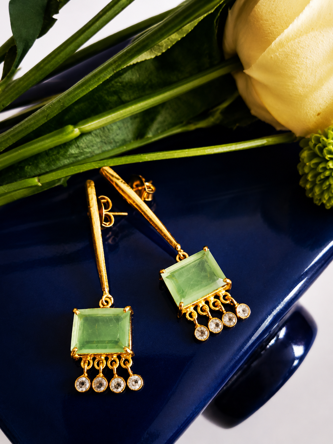 Boucles d’oreilles Nymphéa -Préhnite