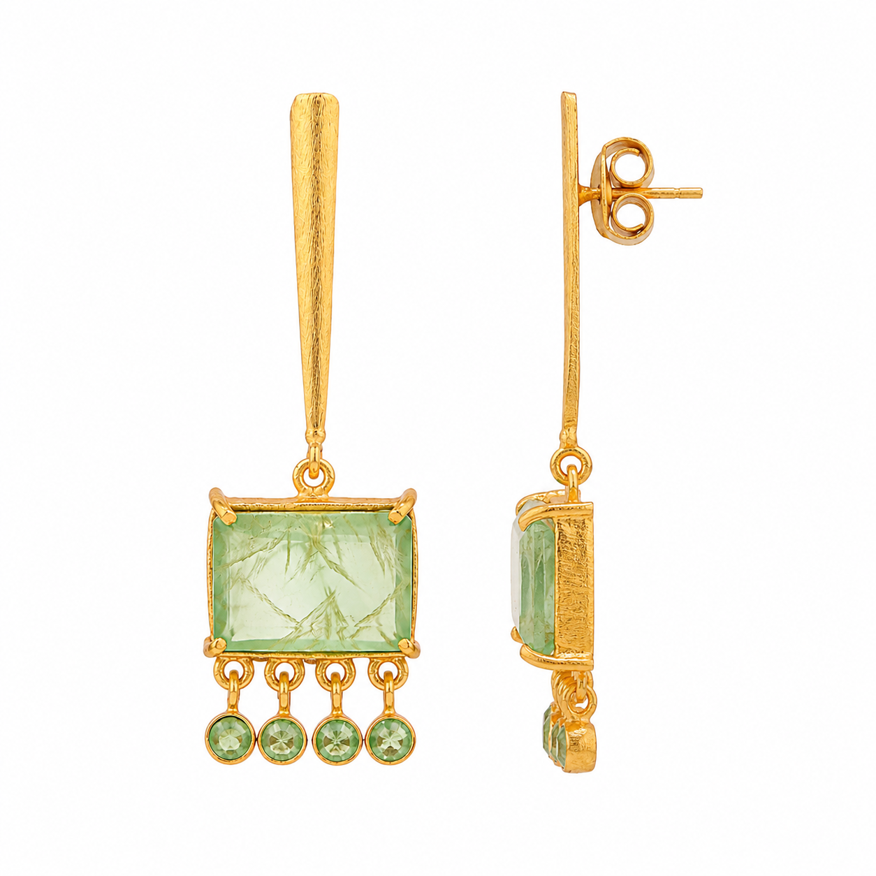 Boucles d’oreilles Nymphéa -Préhnite