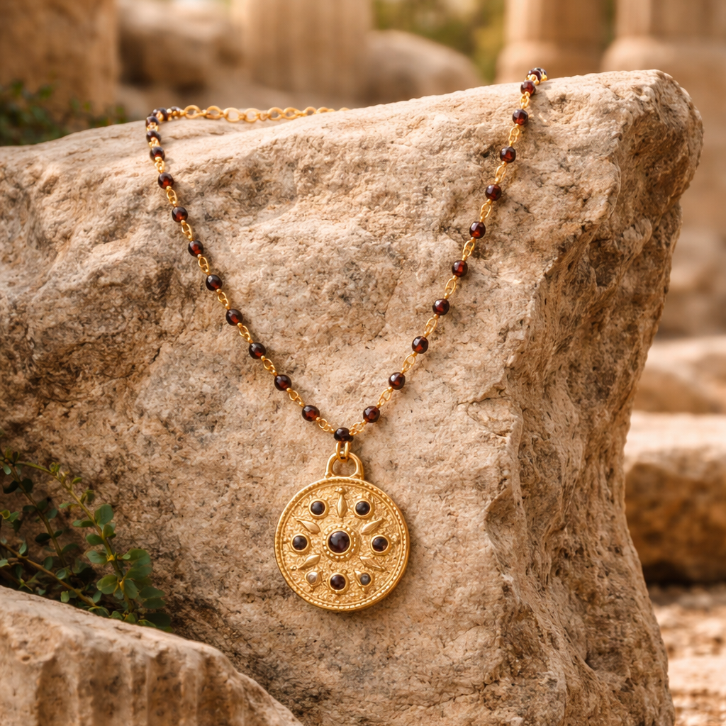 Collier Rose des Vents – Grenats
