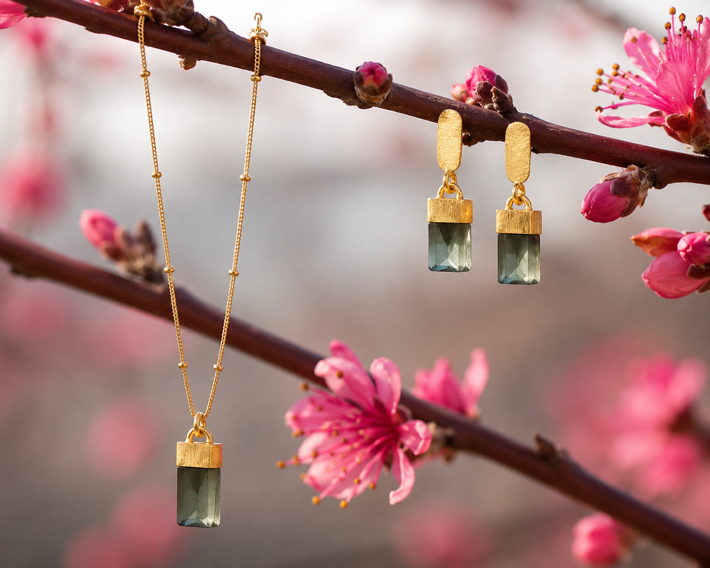 Boucles d'oreilles Lys - Prehnite